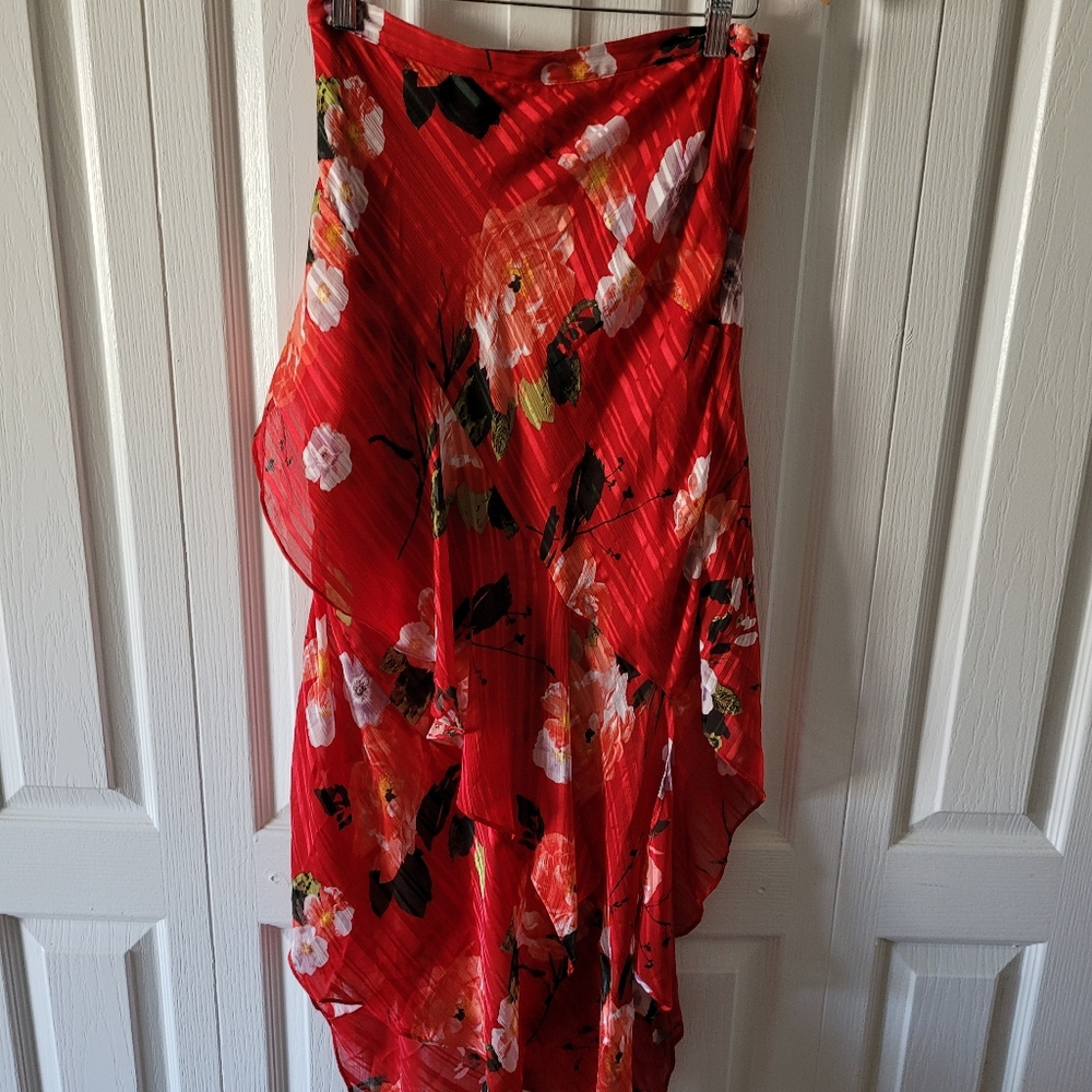 Red Floral Guess Skirt